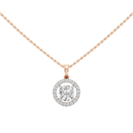 Wistara 1.75Ct Four Prong Round Cut Halo Pendant