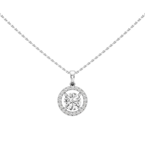 Wistara 1.75Ct Four Prong Round Cut Halo Pendant