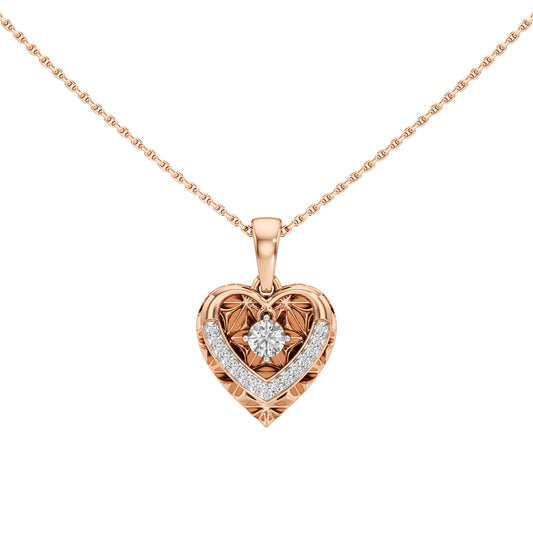 Edenia Heart Round Cut Delicate Pendant