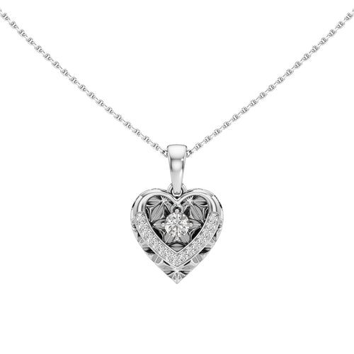 Edenia Heart Round Cut Delicate Pendant