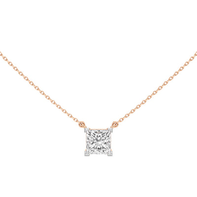 2.50Ct Princess Shape Solitaire Pendants
