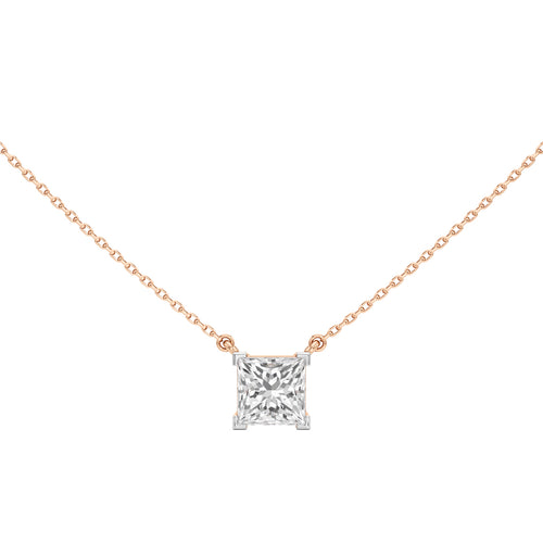 2.50Ct Princess Shape Solitaire Pendants