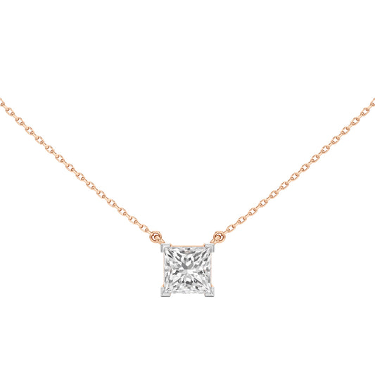 2.50Ct Princess Shape Solitaire Pendants