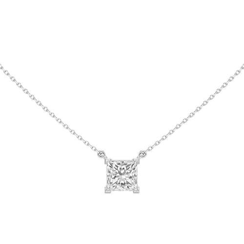 2.50Ct Princess Shape Solitaire Pendants