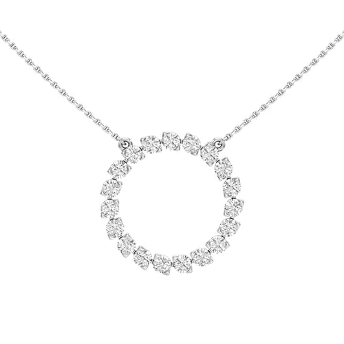 Juniper 2Ct Open Circle Round Cut Fancy Pendant