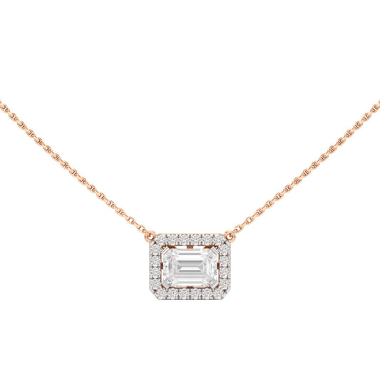 Ambrosia Emerald Cut Halo Pendant