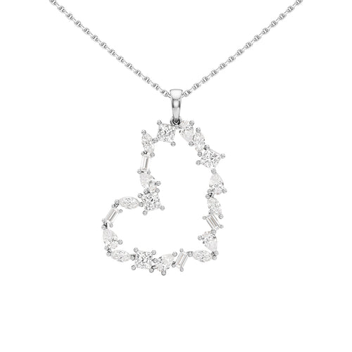 Galatea 2Ct Mix Shape Heart Style Fancy Pendant