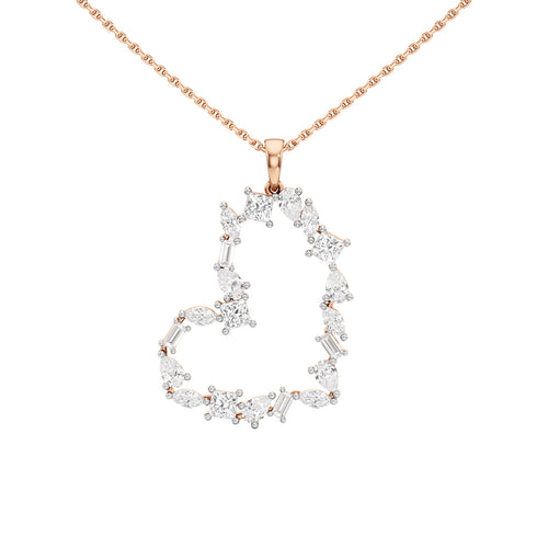 Galatea 2Ct Mix Shape Heart Style Fancy Pendant
