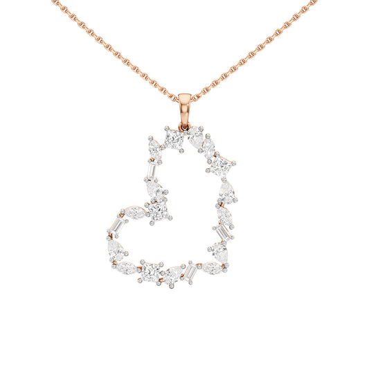 Galatea 2Ct Mix Shape Heart Style Fancy Pendant