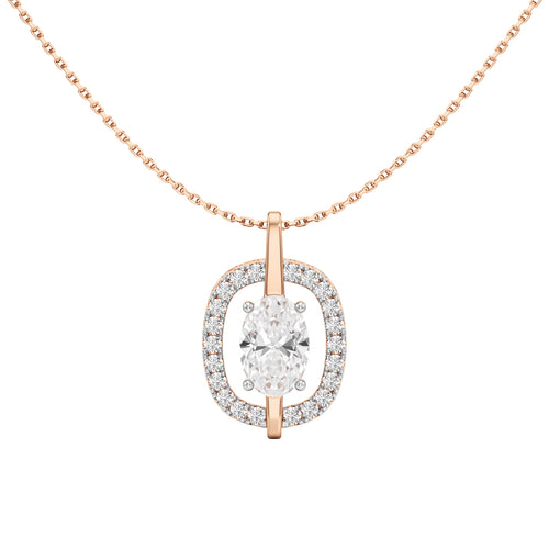 Uriah 3Ct Oval Cut Halo Pendant