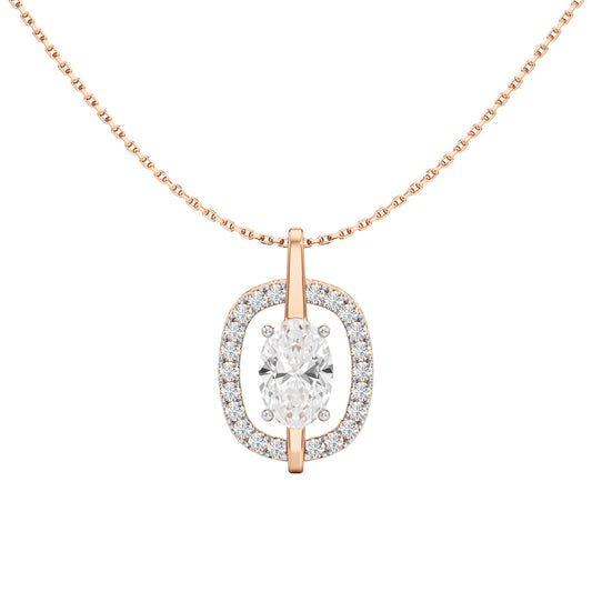 Uriah 3Ct Oval Cut Halo Pendant