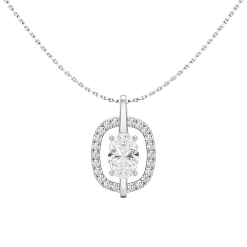 Uriah 3Ct Oval Cut Halo Pendant