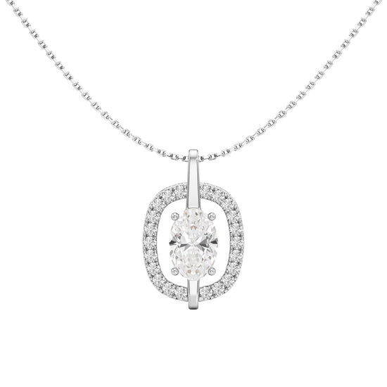 Uriah 3Ct Oval Cut Halo Pendant