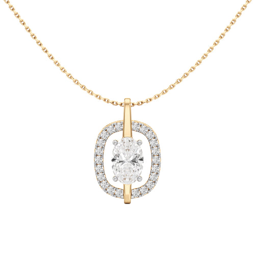Uriah 3Ct Oval Cut Halo Pendant