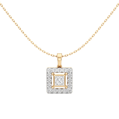 Alyndra 1.50Ct Princess Cut Halo Pendant
