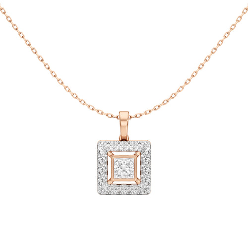 Alyndra 1.50Ct Princess Cut Halo Pendant