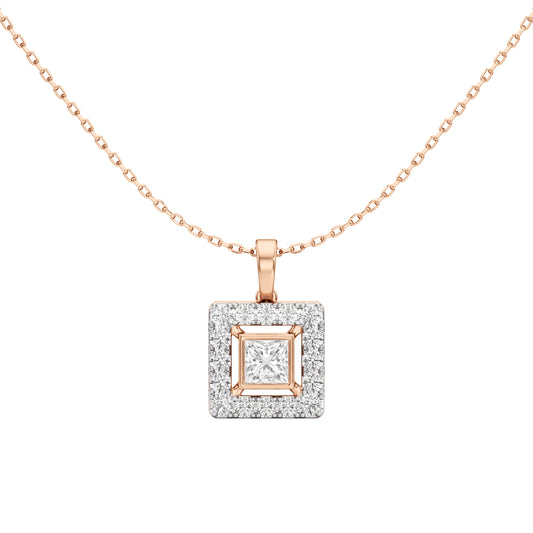 Alyndra 1.50Ct Princess Cut Halo Pendant