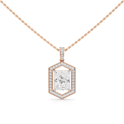 Valara 3.25Ct Radiant Cut Halo Pendant