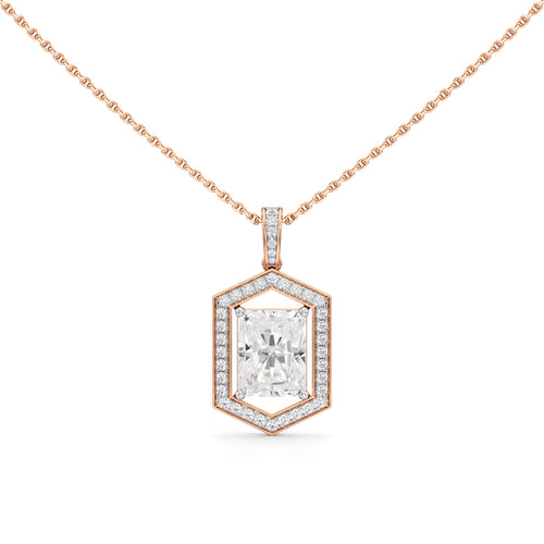 Valara 3.25Ct Radiant Cut Halo Pendant
