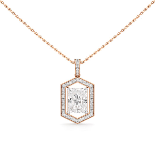Valara 3.25Ct Radiant Cut Halo Pendant