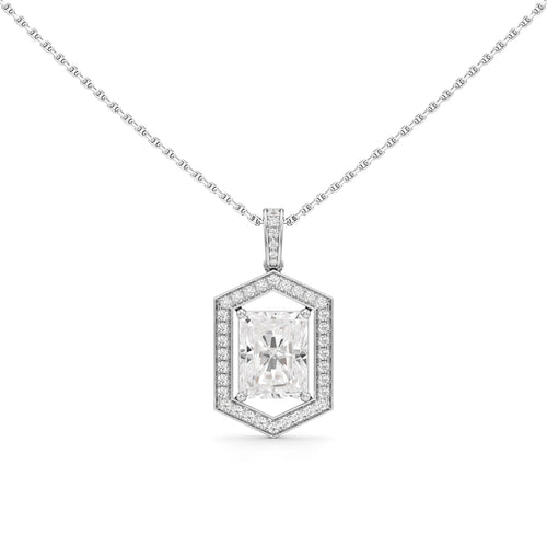 Valara 3.25Ct Radiant Cut Halo Pendant
