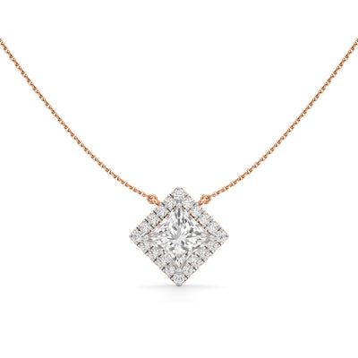 Isla 3Ct Princess Cut Halo Pendant