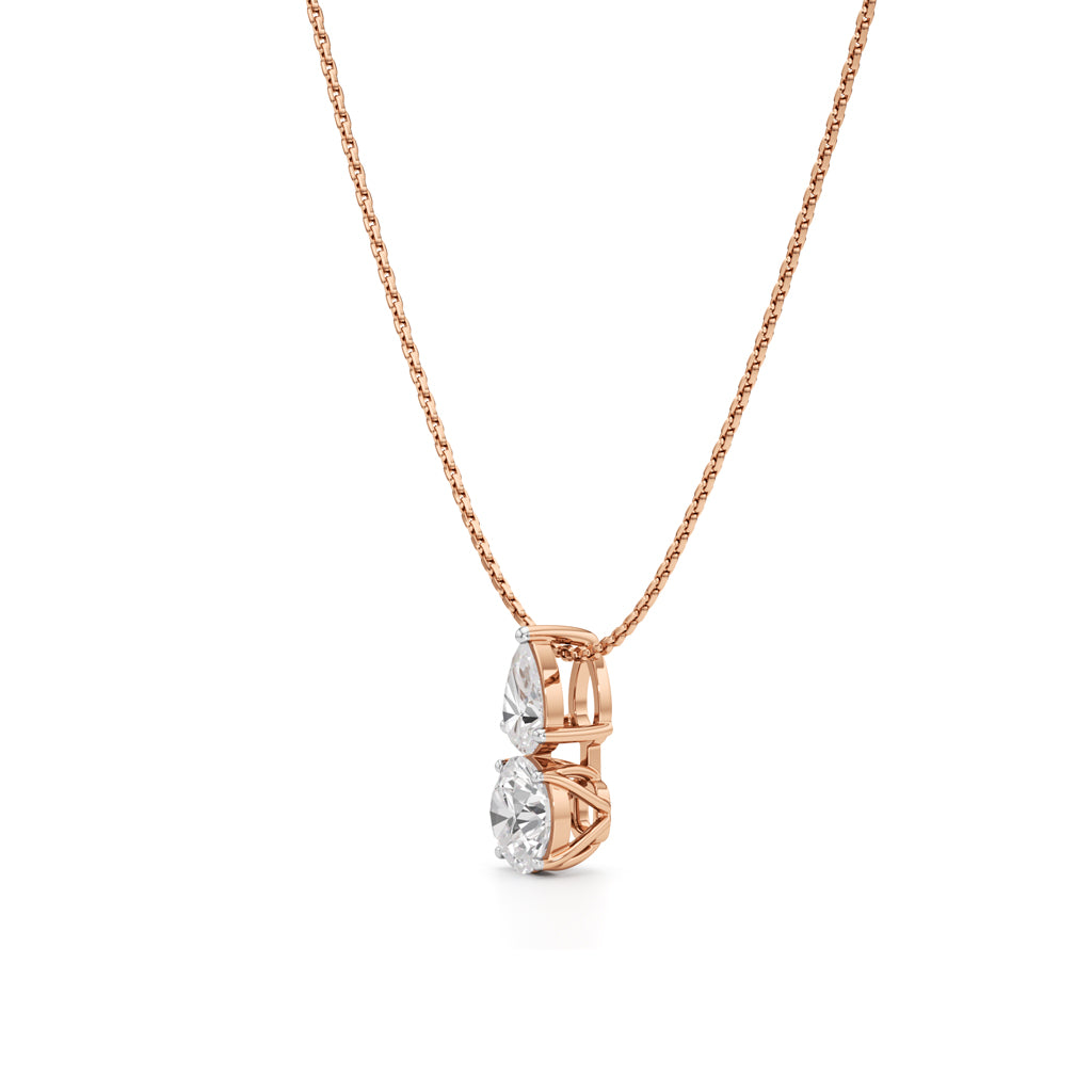1.50Ct Round Shape Gold Fancy Pendant