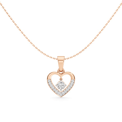 1.00Ct Round Shape Gold Casual Glow Pendant