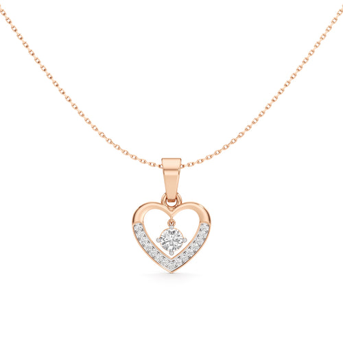 1.00Ct Round Shape Gold Casual Glow Pendant