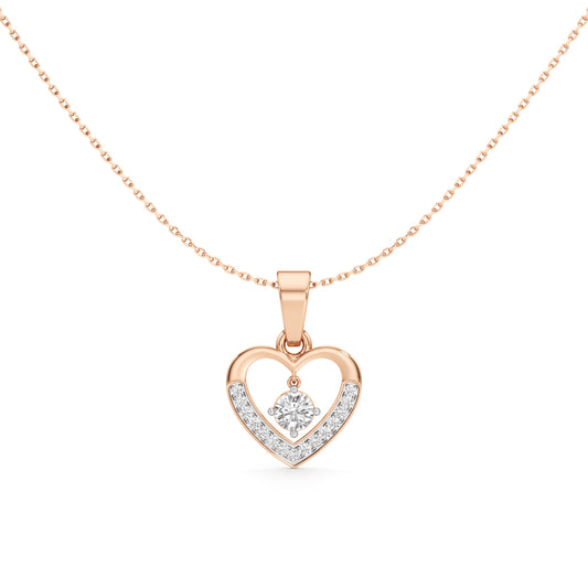 1.00Ct Round Shape Gold Casual Glow Pendant