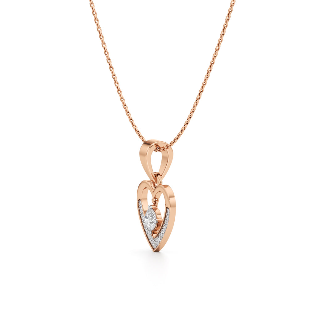 1.00Ct Round Shape Gold Casual Glow Pendant