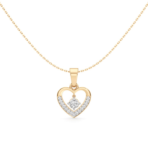 1.00Ct Round Shape Gold Casual Glow Pendant