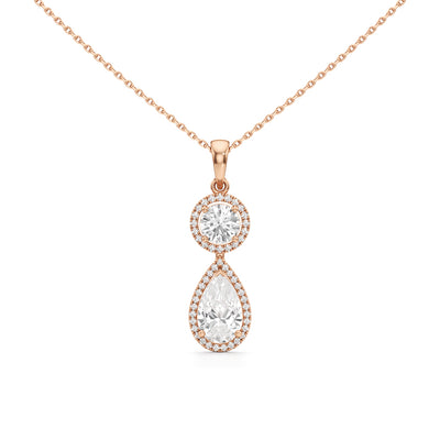Halo Pear Diamond Solitaire Pendant