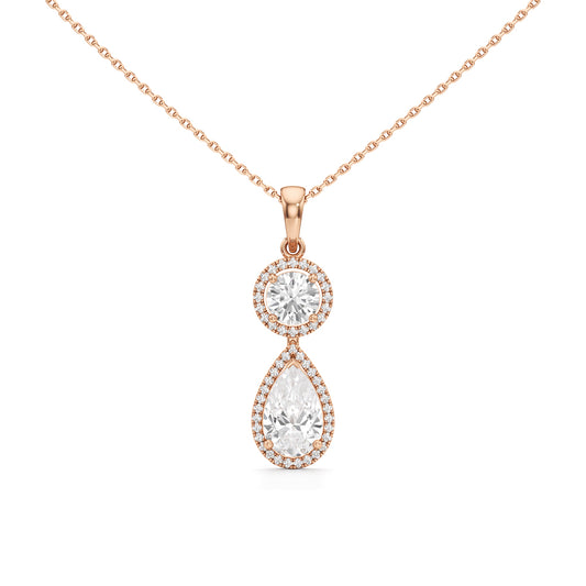 Halo Pear Diamond Solitaire Pendant
