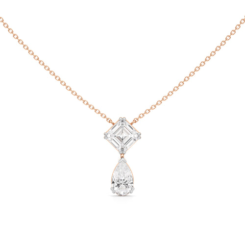 2.75 Ct Ascher & Pear Diamond Lumina Pendant