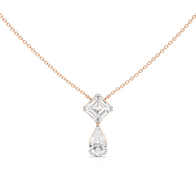 2.75 Ct Ascher & Pear Diamond Lumina Pendant