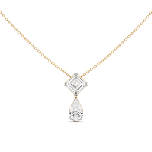2.75 Ct Ascher & Pear Diamond Lumina Pendant