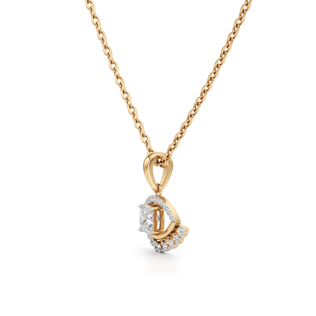 1.00Ct Iconic Eye-Shaped Gold Fancy Pendant