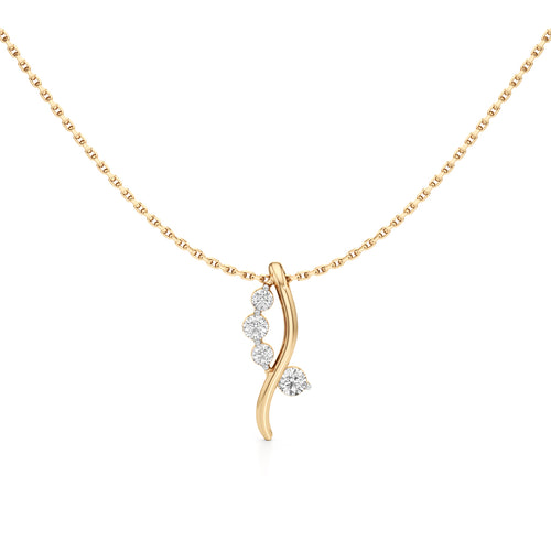 Elara Diamond Curve Pendant Necklace