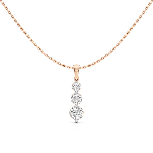 Aurora Triple Drop Diamond Pendant Necklace