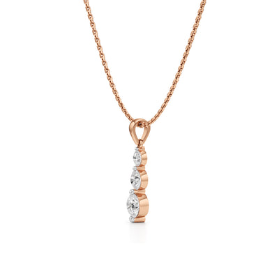 Aurora Triple Drop Diamond Pendant Necklace