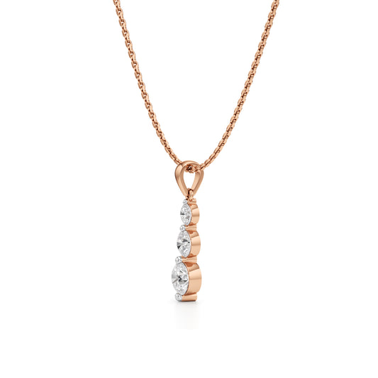 Aurora Triple Drop Diamond Pendant Necklace