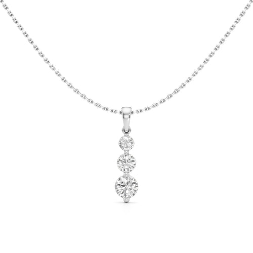 Aurora Triple Drop Diamond Pendant Necklace