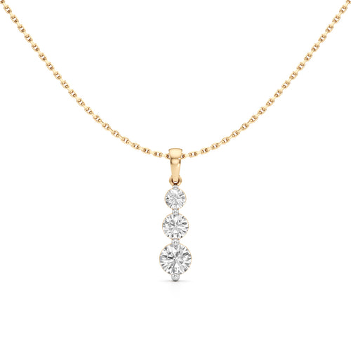 Aurora Triple Drop Diamond Pendant Necklace
