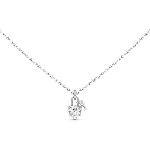 Amora Lock Heart Diamond Pendant Necklace