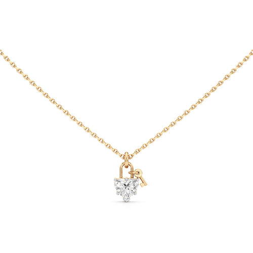 Amora Lock Heart Diamond Pendant Necklace