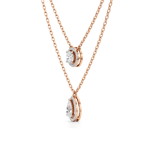 Regalia Dual Halo Diamond Necklace Set