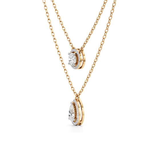 Regalia Dual Halo Diamond Necklace Set