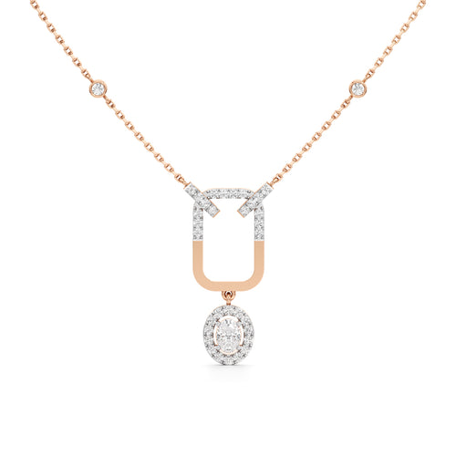 Celestia OvalDrop Diamond Necklace