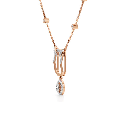 Celestia OvalDrop Diamond Necklace